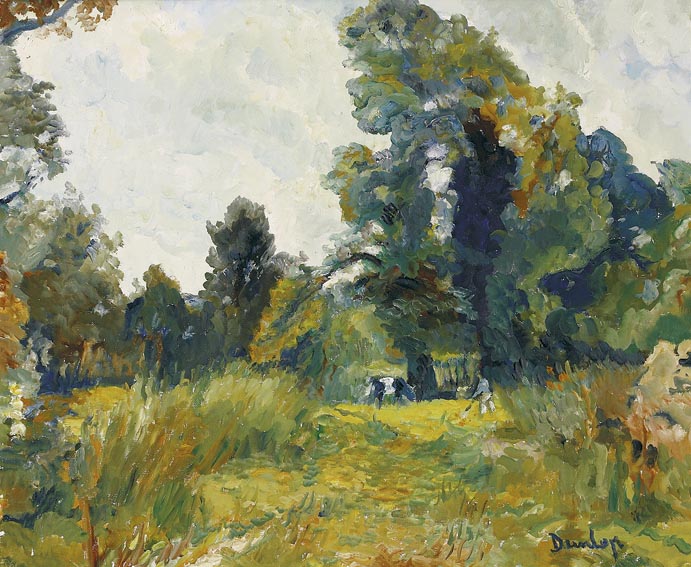 LANDSCAPE WITH FARMER AND CATTLE by Ronald Ossory Dunlop RA RBA NEAC (1894-1973) at Whyte's Auctions
