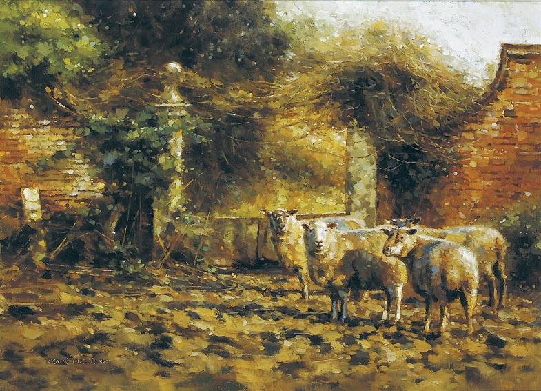 SHEEP IN A YARD by Mark O'Neill sold for 6,400 at Whyte's Auctions