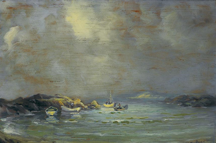 ROUGH SEAS, RED BAY by Charles J. McAuley RUA ARSA (1910-1999) at Whyte's Auctions