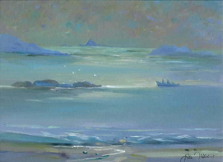 FISHING OFF THE COAST by Liam Treacy (1934-2004) at Whyte's Auctions