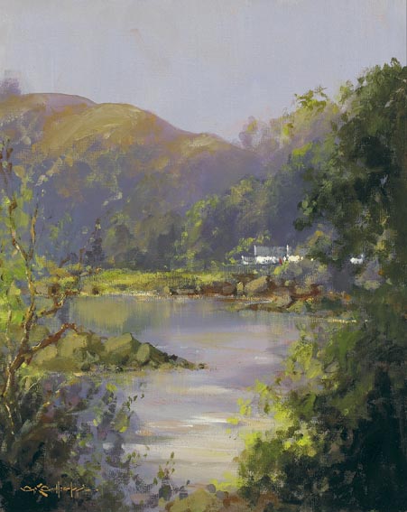 COTTAGE BY A LAKE, GLENARIFF, COUNTY ANTRIM by George K. Gillespie sold for 4,400 at Whyte's Auctions