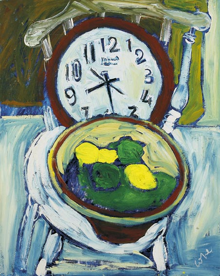 CLOCK AND LEMONS by Elizabeth Cope sold for 2,600 at Whyte's Auctions