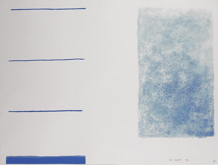 ABSTRACT IN BLUE by William Scott sold for �4,000 at Whyte's Auctions