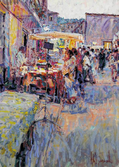 THE NIGHT MARKET AT DUSK (LE VIGAN - MIDI FRANCE) by Arthur K. Maderson sold for 6,400 at Whyte's Auctions