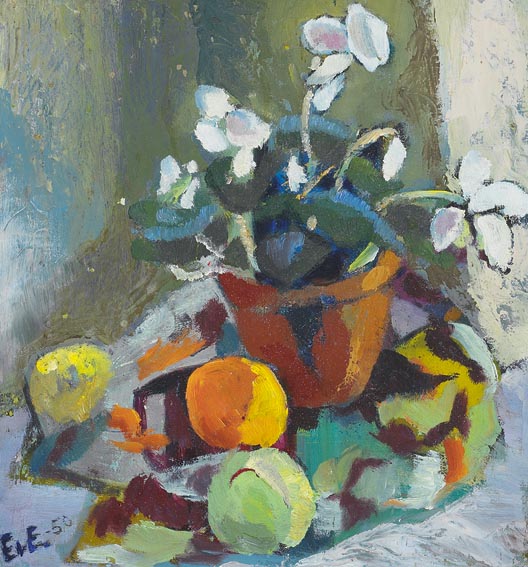 STILL LIFE WITH CYCLAMEN AND FRUIT by Ebba von Essen (Hamilton)  at Whyte's Auctions