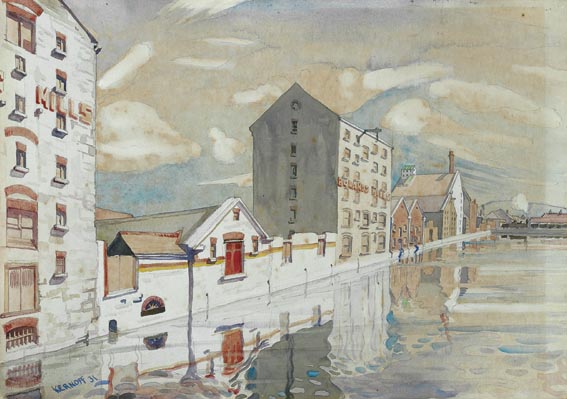 BOLAND'S MILLS by Harry Kernoff sold for �22,000 at Whyte's Auctions