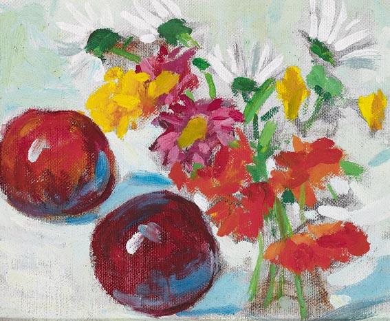 STILL LIFE WITH APPLES AND DAISIES by Michael Healy (1873-1941) (1873-1941) at Whyte's Auctions