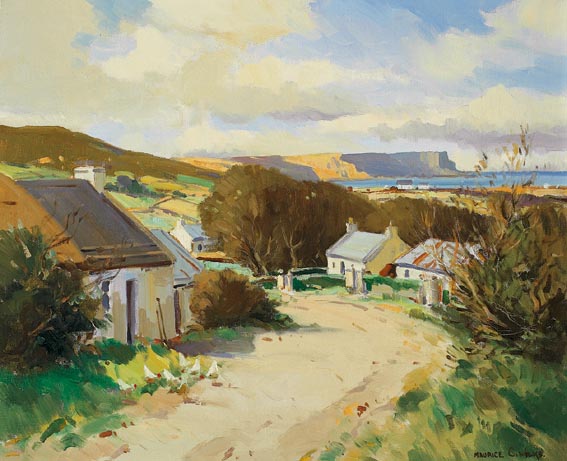 BALLINTOY VILLAGE, COUNTRY ANTRIM by Maurice Canning Wilks RUA ARHA (1910-1984) RUA ARHA (1910-1984) at Whyte's Auctions