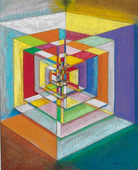 SEVEN CUBES IN A CUBE by Harry Kernoff RHA (1900-1974) at Whyte's Auctions