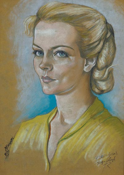 PORTRAIT OF GEORGIA CLOUGH (USA) by Harry Kernoff RHA (1900-1974) RHA (1900-1974) at Whyte's Auctions