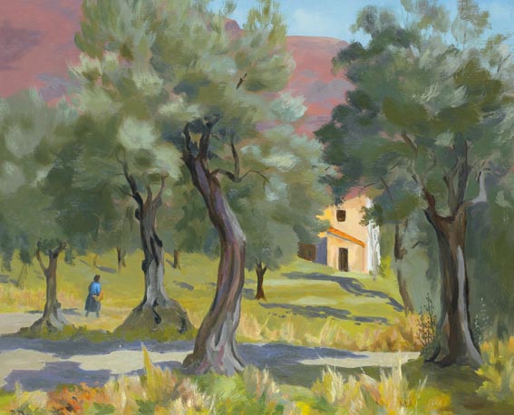 HOUSE AMONG THE OLIVE GROVES by Phoebe Donovan (1902-1998) at Whyte's Auctions