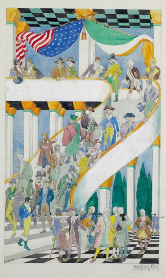 PLAN FOR THE IRISH PAVILION, NEW YORK WORLD FAIR, 1939 by Harry Kernoff RHA (1900-1974) RHA (1900-1974) at Whyte's Auctions