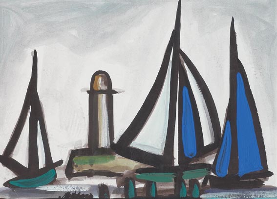 SAILBOATS AND LIGHTHOUSE by Markey Robinson (1918-1999) (1918-1999) at Whyte's Auctions