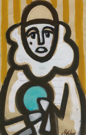 CLOWN WITH BLUE BALL by Markey Robinson (1918-1999) at Whyte's Auctions