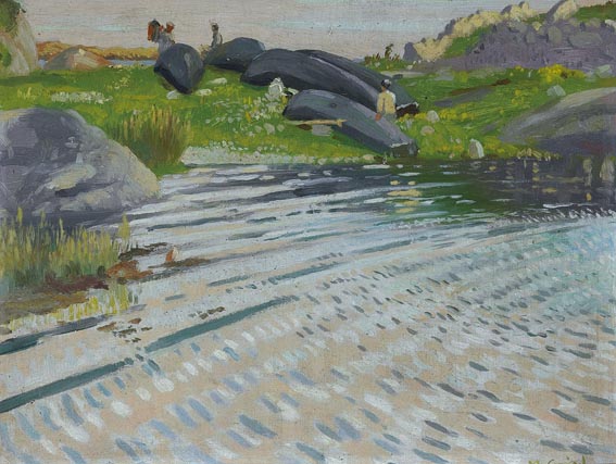 CURRACHS, CONNEMARA by Maurice MacGonigal PRHA HRA HRSA (1900-1979) at Whyte's Auctions