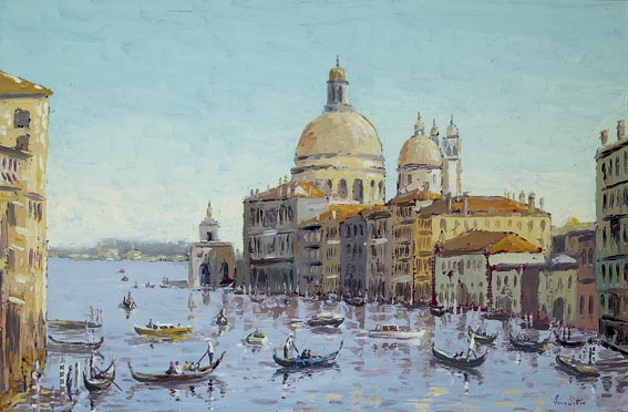 THE SANTA MARIA DELLA SALUTE ON THE CANAL GRANDE, VENICE by Ivan Sutton sold for �4,000 at Whyte's Auctions