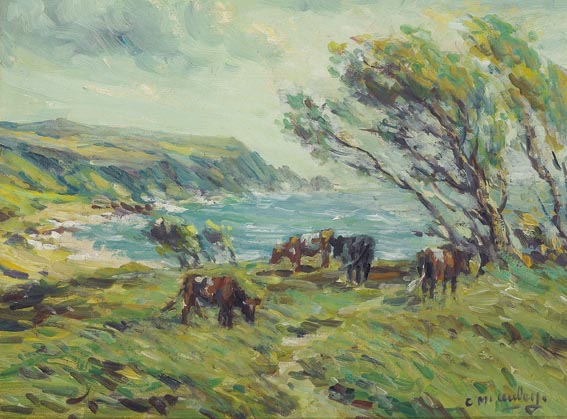COASTAL LANDSCAPE WITH CATTLE by Charles J. McAuley sold for �3,000 at Whyte's Auctions