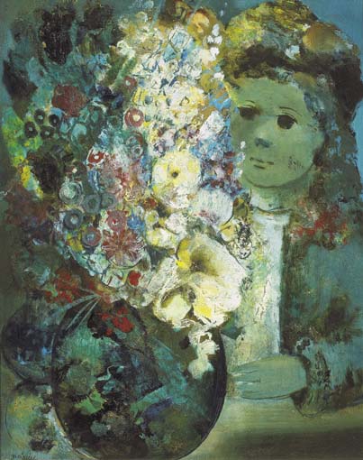GIRL WITH FLOWERS by Daniel O'Neill (1920-1974) (1920-1974) at Whyte's Auctions