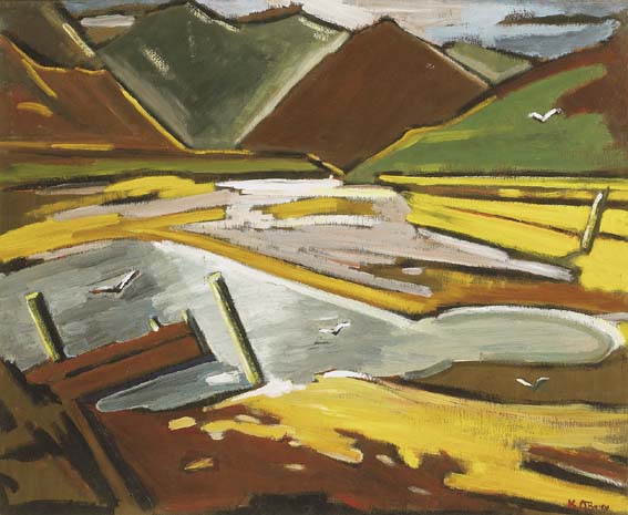 KILLARY HARBOUR FROM AASHLEAGH by Kitty Wilmer O'Brien RHA PWCSI (1910-1982) RHA PWCSI (1910-1982) at Whyte's Auctions