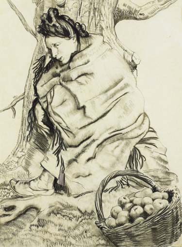 A WOMAN WITH A BASKET OF APPLES by Se�n Keating PPRHA HRA HRSA (1889-1977) at Whyte's Auctions