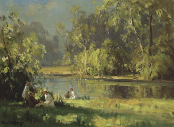 PICNIC BY THE LAGAN by Frank McKelvey RHA RUA (1895-1974) at Whyte's Auctions
