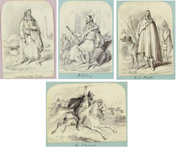 ANCIENT IRISH KING, CHIEFTON, DRUID, BARD and others by Michael Angelo Hayes sold for �5,600 at Whyte's Auctions