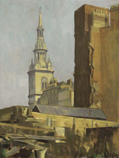 ST GILES, HOLBURN, FROM CHARING CROSS ROAD by William John Leech RHA ROI (1881-1968) at Whyte's Auctions