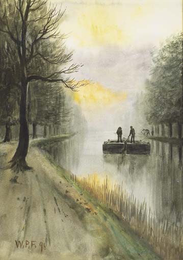 HORSE-DRAWN BARGE ON CANAL by William Percy French (1854-1920) at Whyte's Auctions