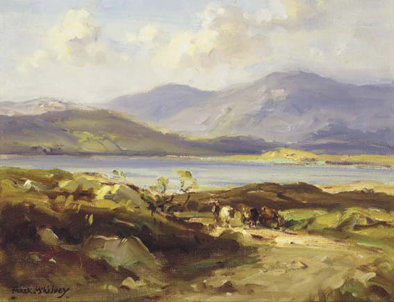 DONEGAL LANDSCAPE WITH CATTLE by Frank McKelvey sold for �8,200 at Whyte's Auctions