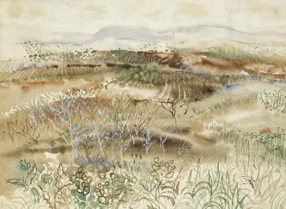 COUNTRYSIDE NEAR CORDOVA, circa 1950s by George Campbell RHA (1917-1979) at Whyte's Auctions