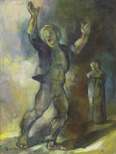 MAN WITH RAISED ARMS by Mary Swanzy HRHA (1882-1978) HRHA (1882-1978) at Whyte's Auctions