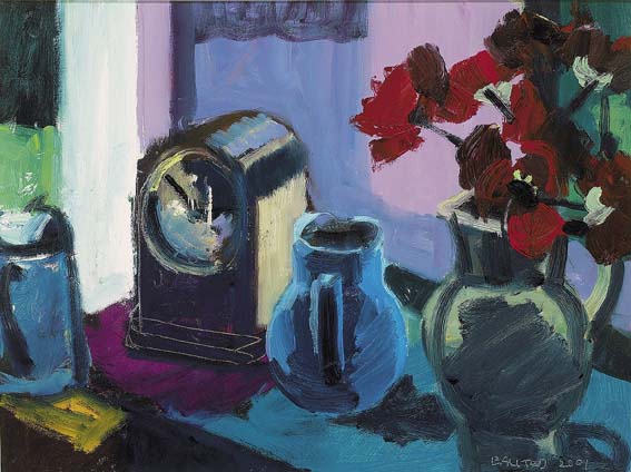 POPPIES AND CLOCK by Brian Ballard RUA (b.1943) at Whyte's Auctions