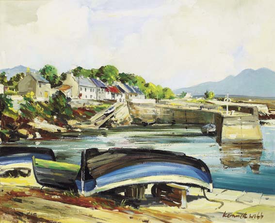 ROUNDSTONE HARBOUR by Kenneth Webb RWA FRSA RUA (b.1927) at Whyte's Auctions