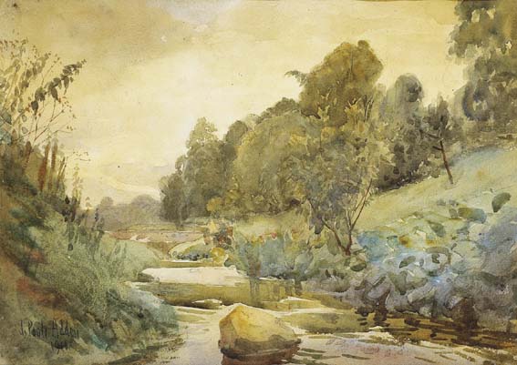 RIVER DODDER NEAR RATHFARNHAM by Joseph Poole Addey (1852-1922) at Whyte's Auctions