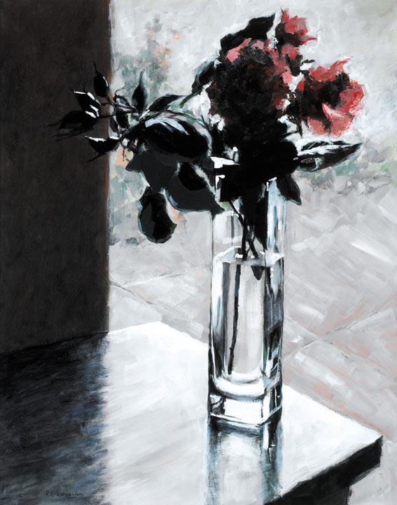 COMPASSION ROSES IN GLASS VASE by Rosemary McLoughlin (b.1945) at Whyte's Auctions