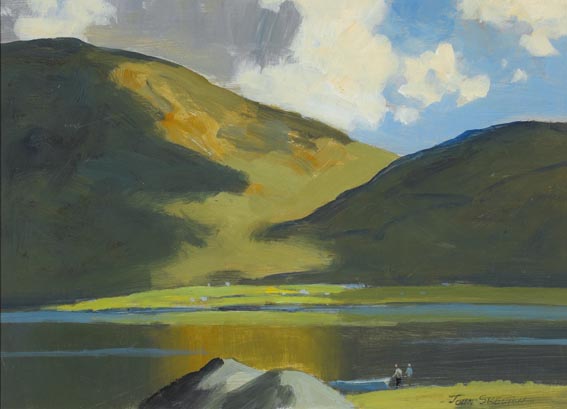 LANDSCAPE WITH MOUNTAINS AND LOUGH by John Skelton (b.1923) at Whyte's Auctions