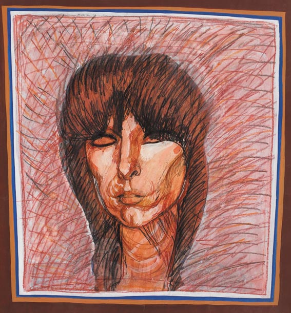 PORTRAIT OF CHRISSIE HYND OF THE PRETENDERS by Brian Bourke HRHA (b.1936) at Whyte's Auctions