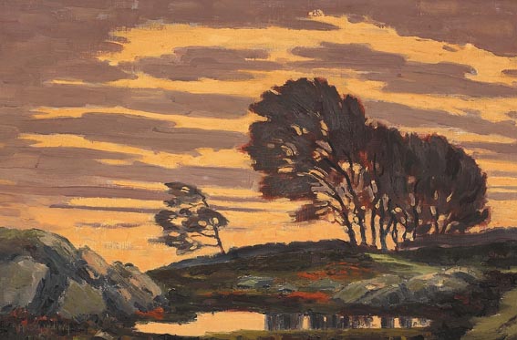LANDSCAPE WITH TREES AT SUNSET by Mabel Young RHA (1889-1974) at Whyte's Auctions