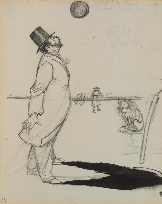 STARTLED GENTLEMAN IN A TOP HAT and TWO PAGES OF CHARACTER SKETCHES (SET OF THREE) by Edith Oenone Somerville sold for �300 at Whyte's Auctions