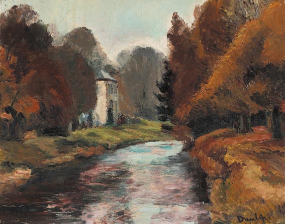 AUTUMN BY THE TWEED AT PEEBLES by Ronald Ossory Dunlop RA RBA NEAC (1894-1973) at Whyte's Auctions
