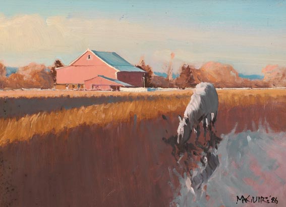 PINK BARN, BUCKS COUNTY, PENNSYLVANIA by Cecil Maguire sold for 3,800 at Whyte's Auctions