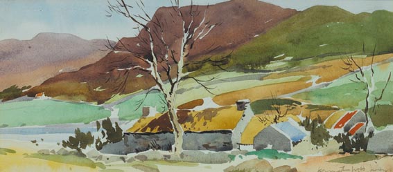 COTTAGES IN A VALLEY by Kenneth Webb RWA FRSA RUA (b.1927) at Whyte's Auctions