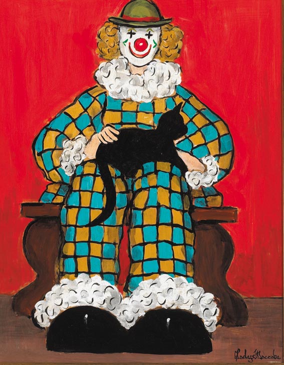 CLOWN WITH CAT by Gladys Maccabe MBE HRUA ROI FRSA (1918-2018) at Whyte's Auctions