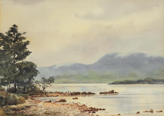 MIST ON MOYLUSSA MOUNTAIN, LOUGH DERG by The Hon. Grace Mary Trench (1896-c.1941) at Whyte's Auctions