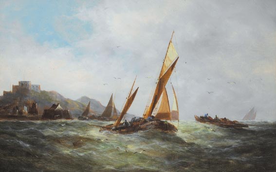 SAILING VESSELS OFF THE COAST (A PAIR) at Whyte's Auctions