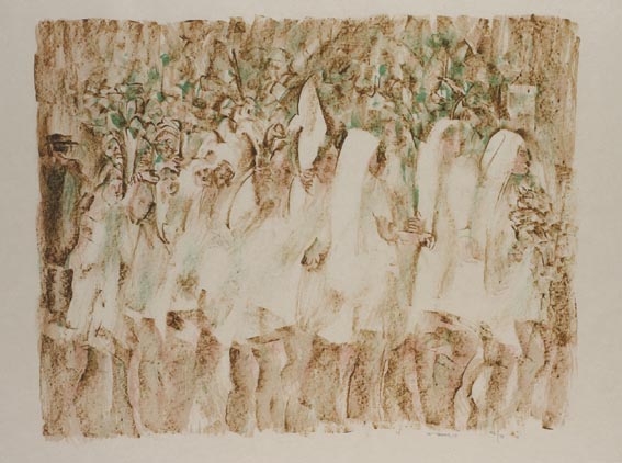 RIVERRUN, PROCESSION WITH LILIES I, 1991 by Louis le Brocquy HRHA (1916-2012) at Whyte's Auctions