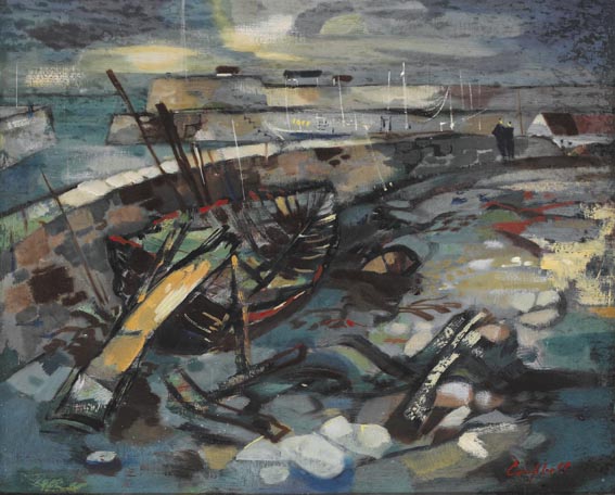 DERELICT ROW-BOAT, KILKEEL by George Campbell sold for 9,000 at Whyte's Auctions