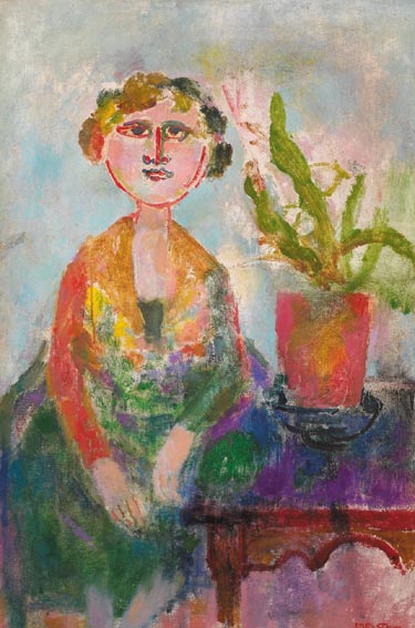 SEATED WOMAN AND FERN by Stella Steyn sold for 4,200 at Whyte's Auctions