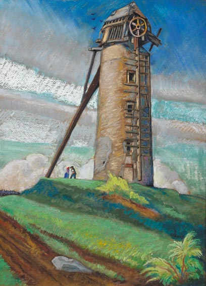 OLD SKERRIES WINDMILL by Harry Kernoff sold for �13,000 at Whyte's Auctions