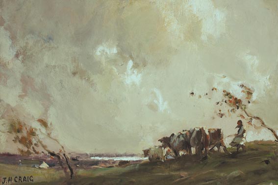 MILKING TIME by James Humbert Craig sold for �19,000 at Whyte's Auctions